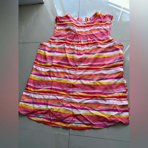 Women’s Kiwi & Fresh Tank Top pink colorful stripes sleeveless summer Rayon PL - Picture 11 of 14
